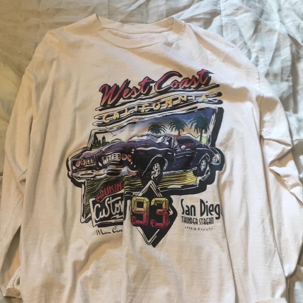 west coast long sleeve white shirt